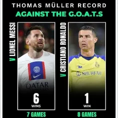 مقایسه تعداد برد های توماس مولر جلوی رونالدو و مسی