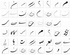 مجموعه حروف شکسته و کشیده نستعلیق