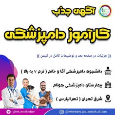 💠  پذیرش کارآموز دامپزشکی آقا و خانم در بیمارستان حیوانات