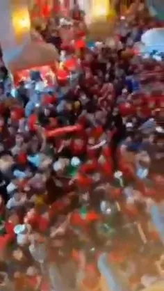 فریاد فلسطین فلسطین مراکشی‌ها بعد از برد تیم  اسپانیا