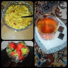 یه روز خوب چایی توت فرنگی خوراک هندی