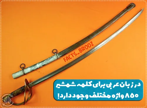 در زبان عربی برای کلمه شمشیر 850 واژه مختلف وجود دارد!