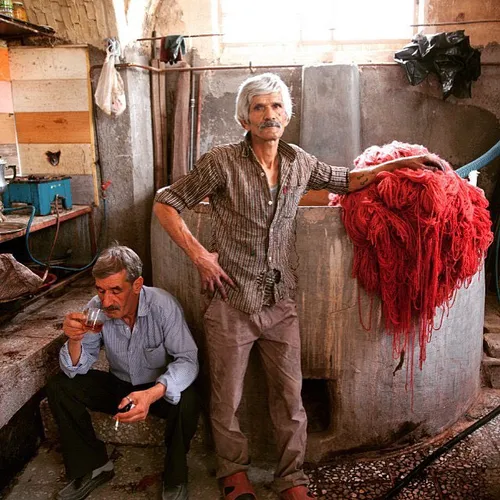 An old yarn dyeing workshop at Kashan Bazzar. Isfahan, Ir