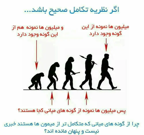 ◎ یک سوال بی جواب از طرفداران فرضیه تکامل، داروینیسم و نئ