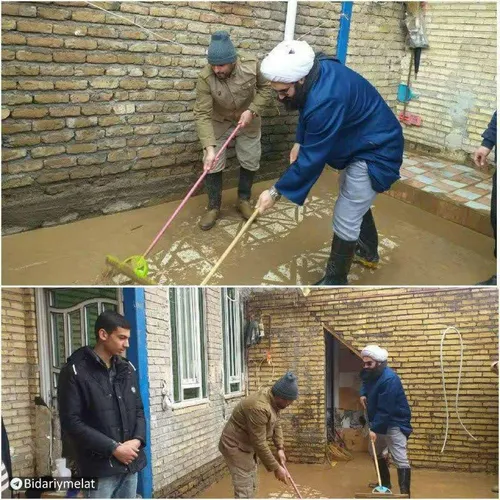 🔸 حضور امام جمعه شهرستان دلفان در کنار مردم برای لایروبی 